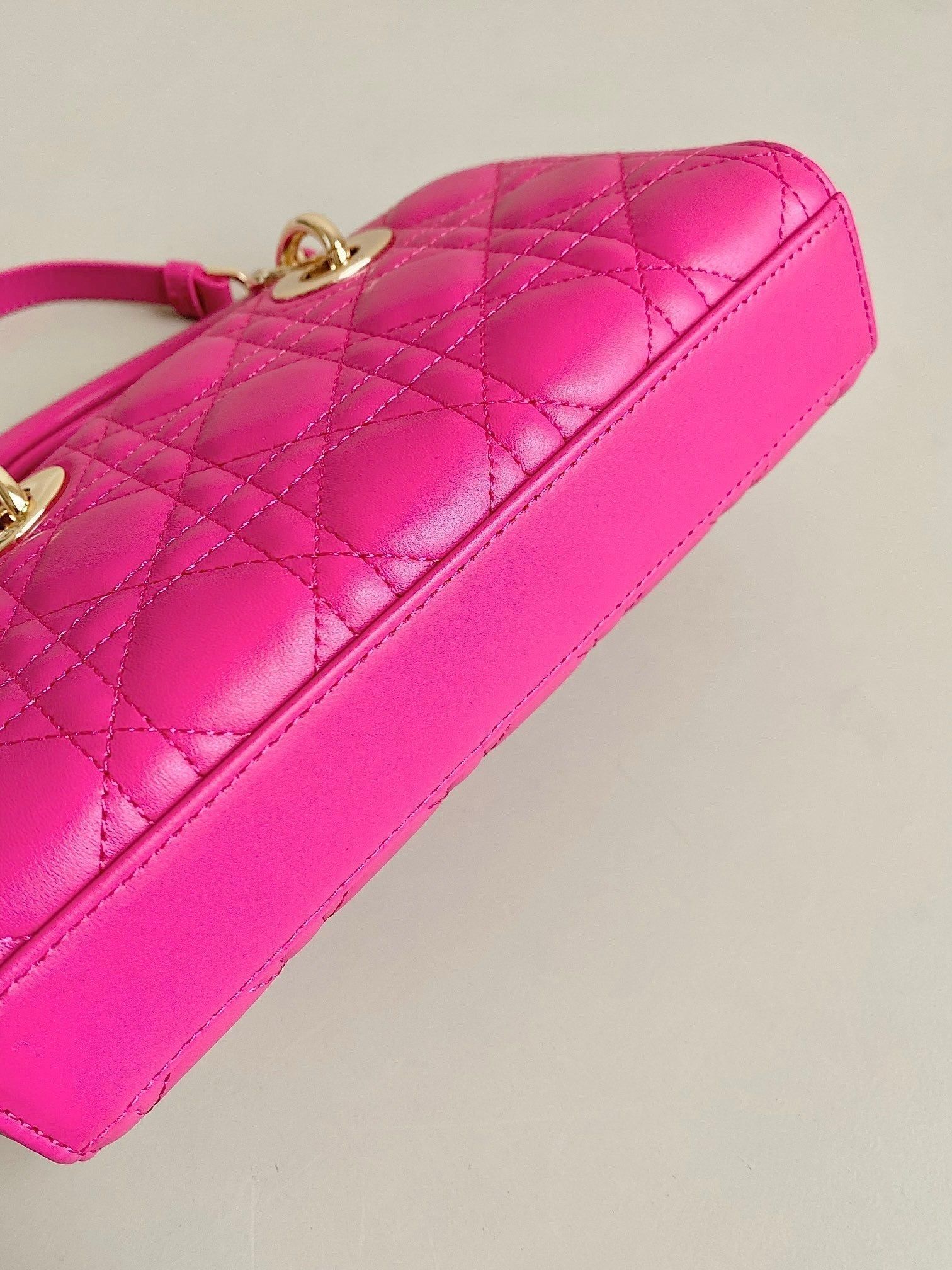 Dior D-Joy 22 Lambskin Bag Hot Pink - Image 9