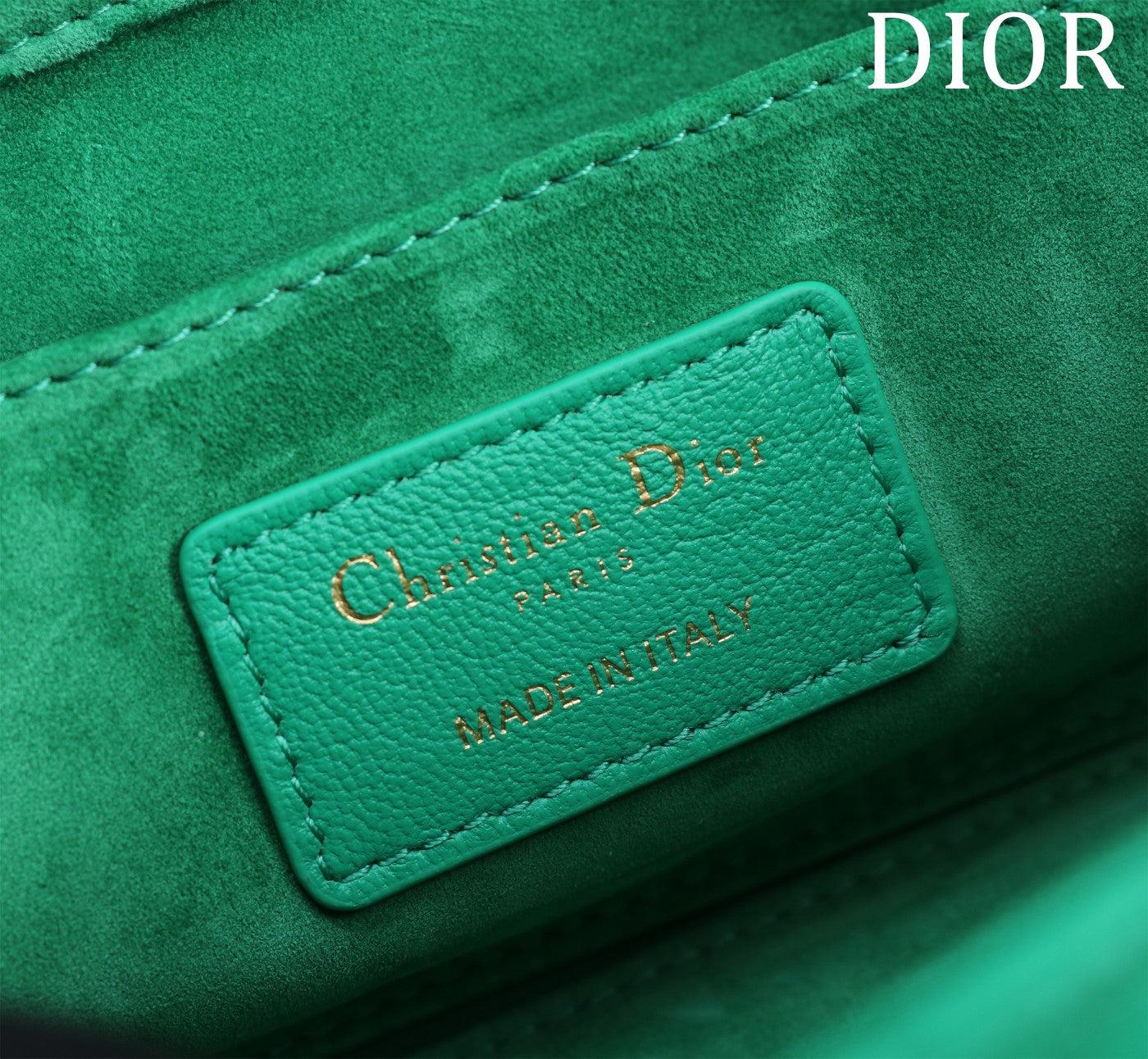 Dior Medium Lady D-Joy Jade Green Lambskin Bag - Image 9