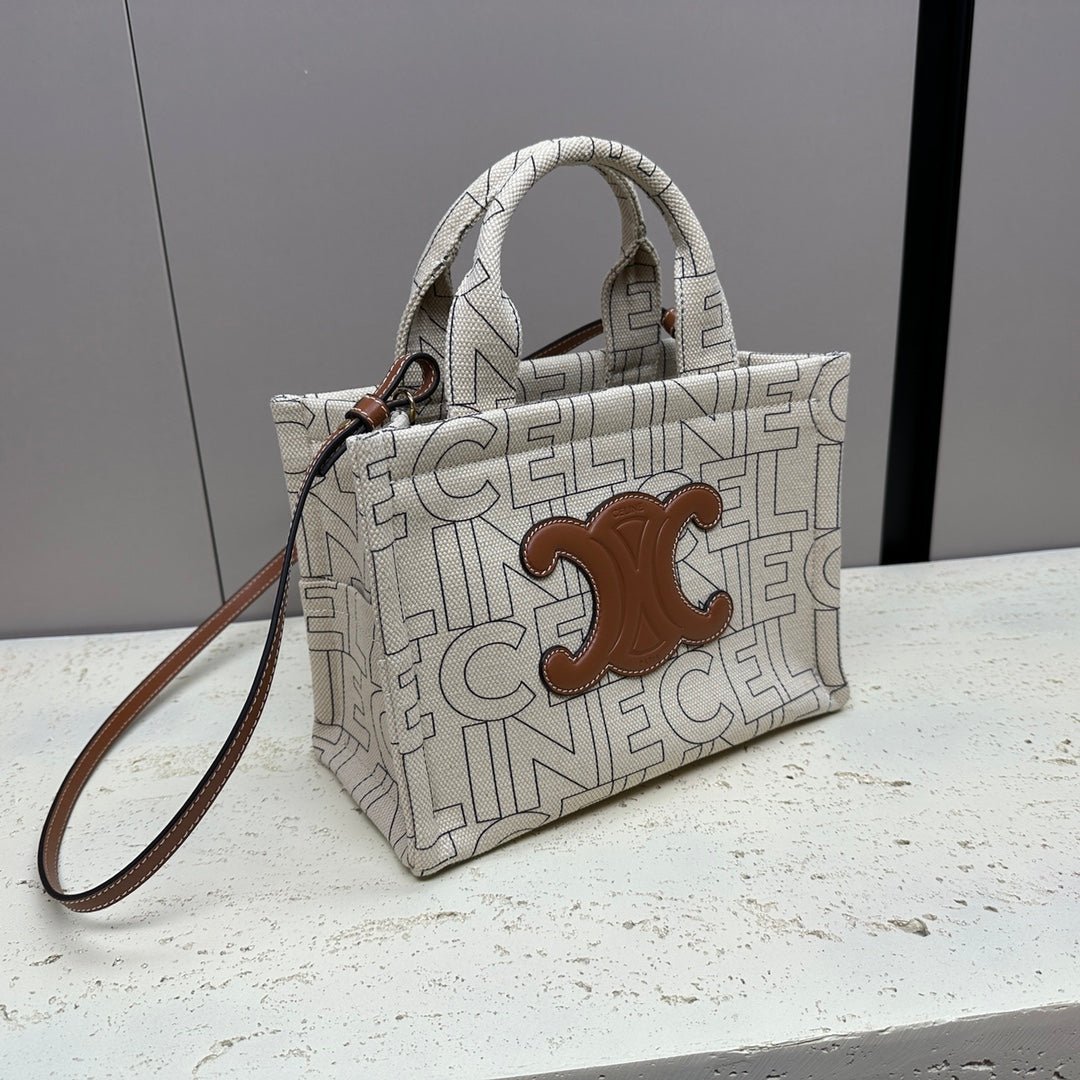 Celine Thais 26 Grey Fabric Tote - Image 4