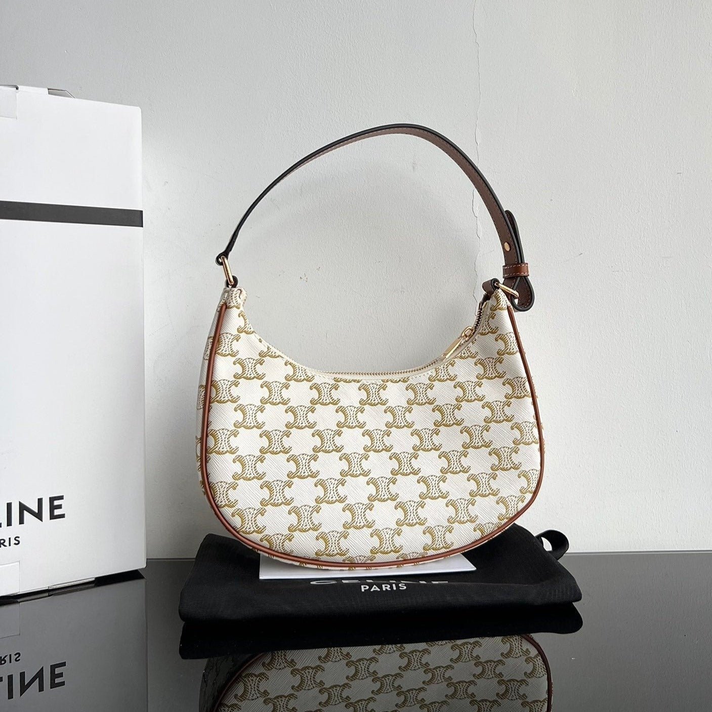 Celine Triomphe 23 Printed Hobo Bag