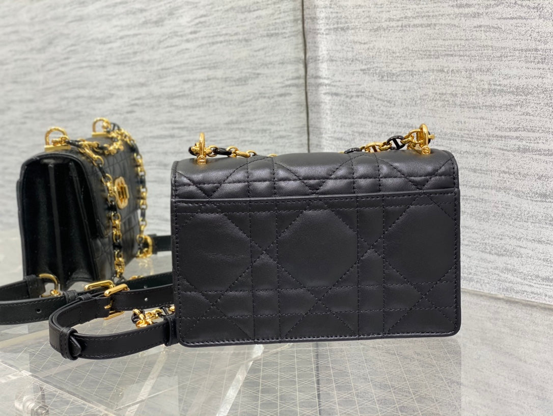 Dior Miss Caro Mini Black Calfskin Quilted Bag - Image 4