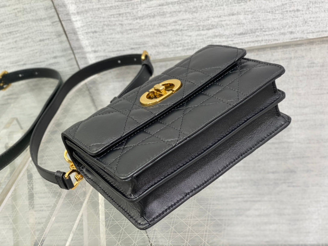 Dior Miss Caro Mini Black Calfskin Quilted Bag - Image 5