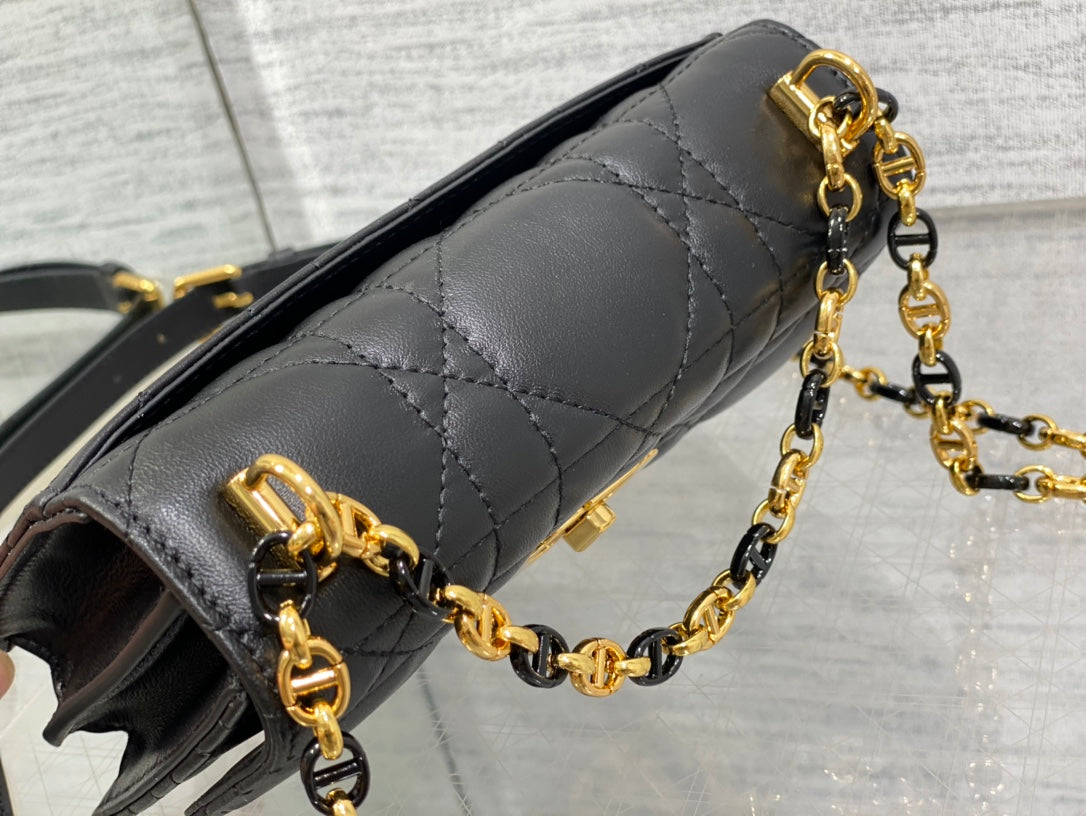 Dior Miss Caro Mini Black Calfskin Quilted Bag - Image 8