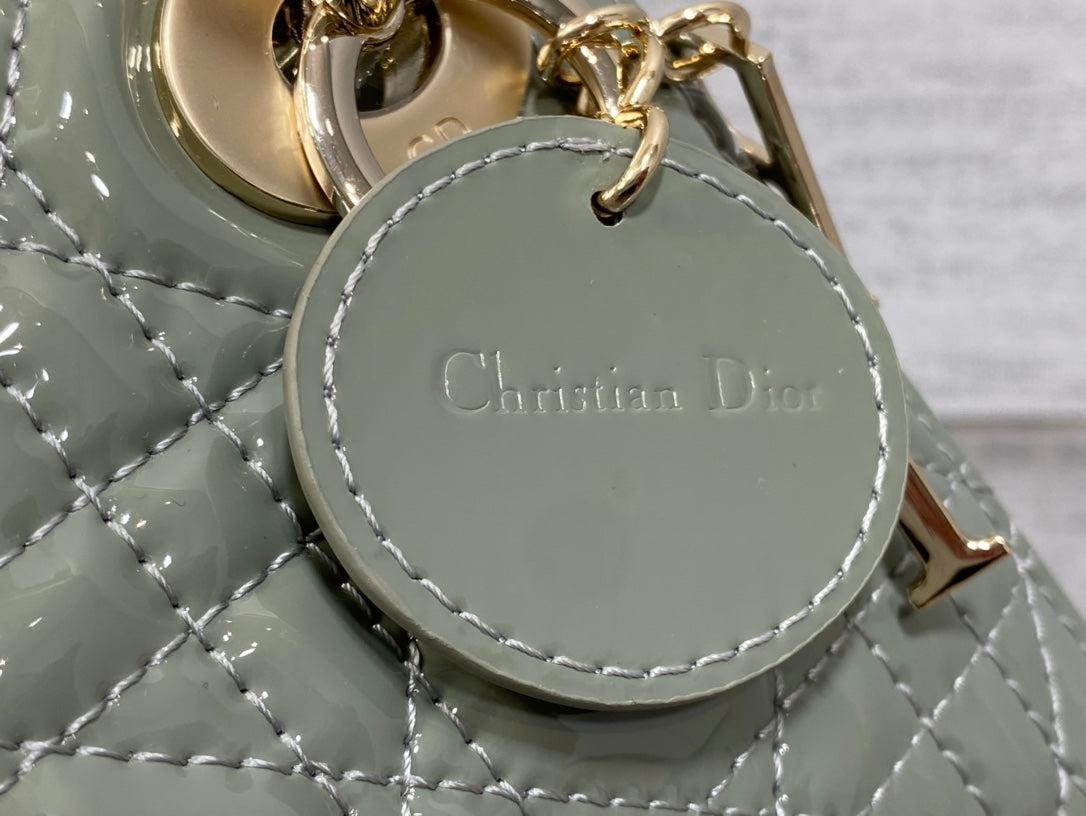 Dior Mini Lady Rock Gray Patent Calfskin Bag - Image 9