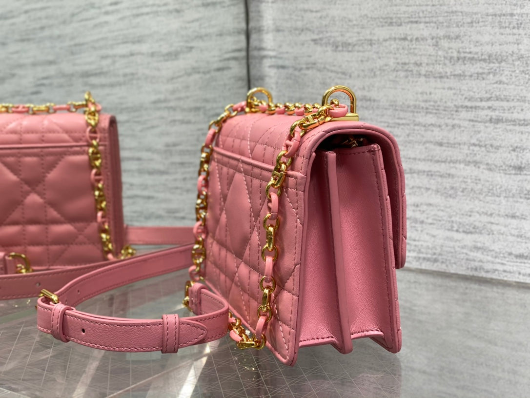 Dior Miss Caro Mini Pink Calfskin Quilted Bag - Image 2