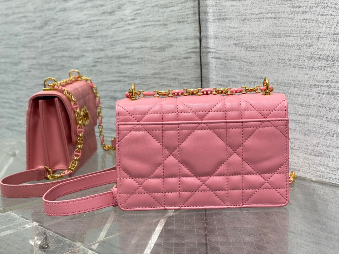 Dior Miss Caro Mini Pink Calfskin Quilted Bag - Image 4