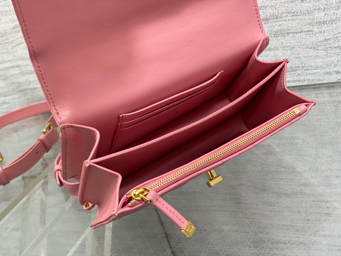 Dior Miss Caro Mini Pink Calfskin Quilted Bag - Image 5