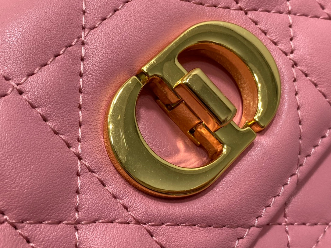 Dior Miss Caro Mini Pink Calfskin Quilted Bag - Image 7