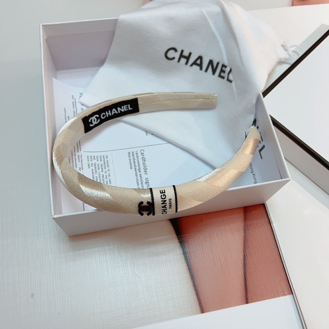 Alternative view of CHANEL TAN BEIGE SILK HAIRBAND 876967