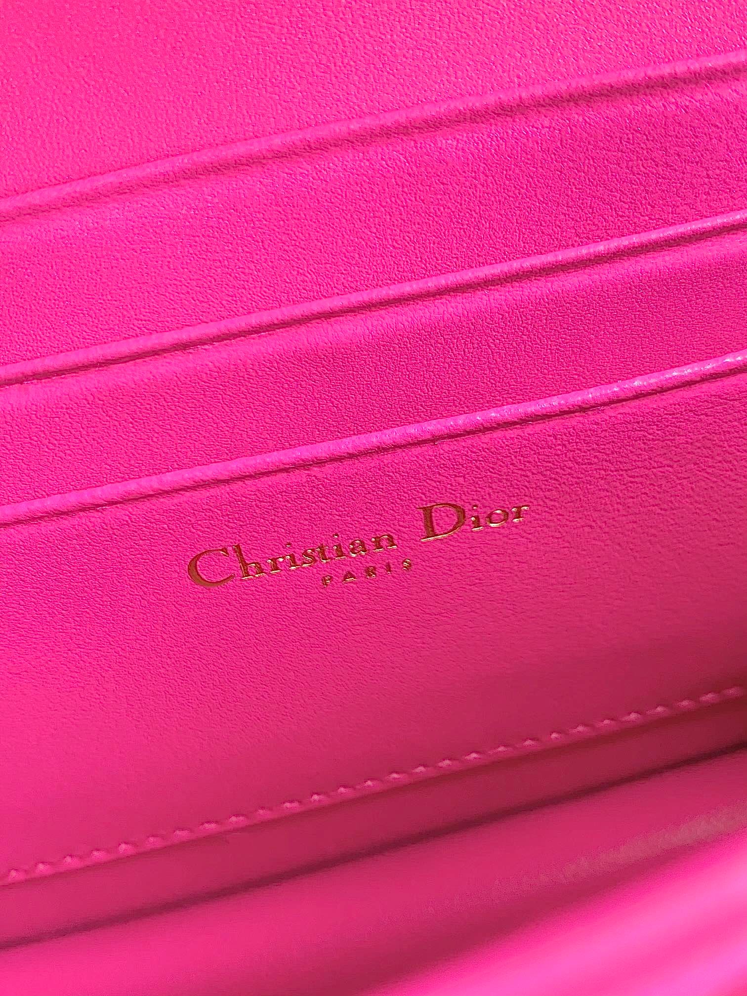 Dior Micro Lady 12 Lambskin Bag Hot Pink - Image 6