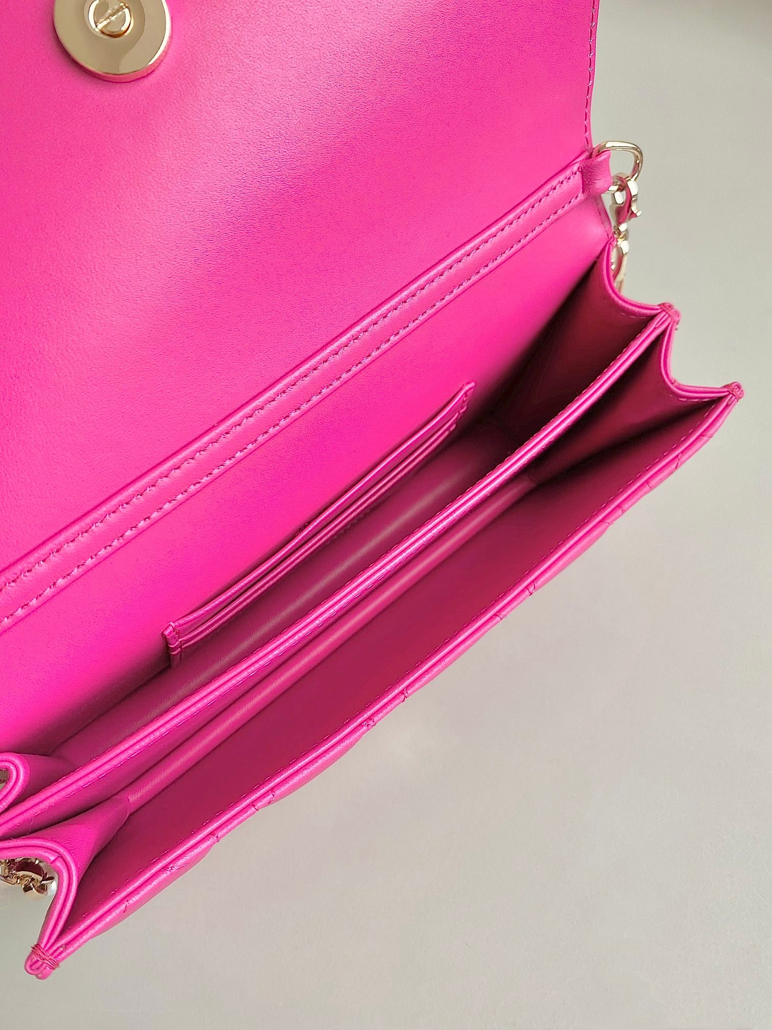 Dior Micro Lady 12 Lambskin Bag Hot Pink - Image 7