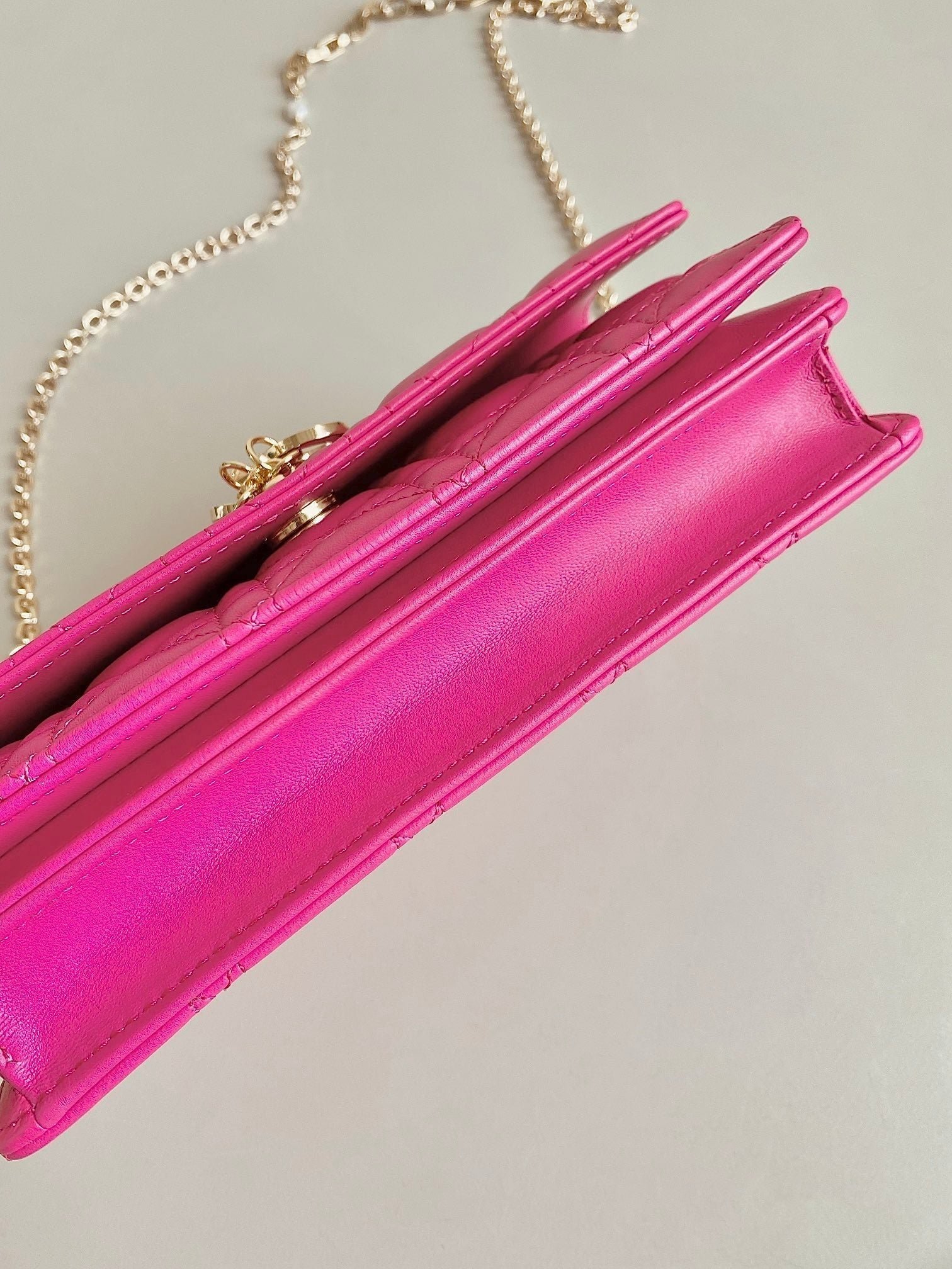 Dior Micro Lady 12 Lambskin Bag Hot Pink - Image 8