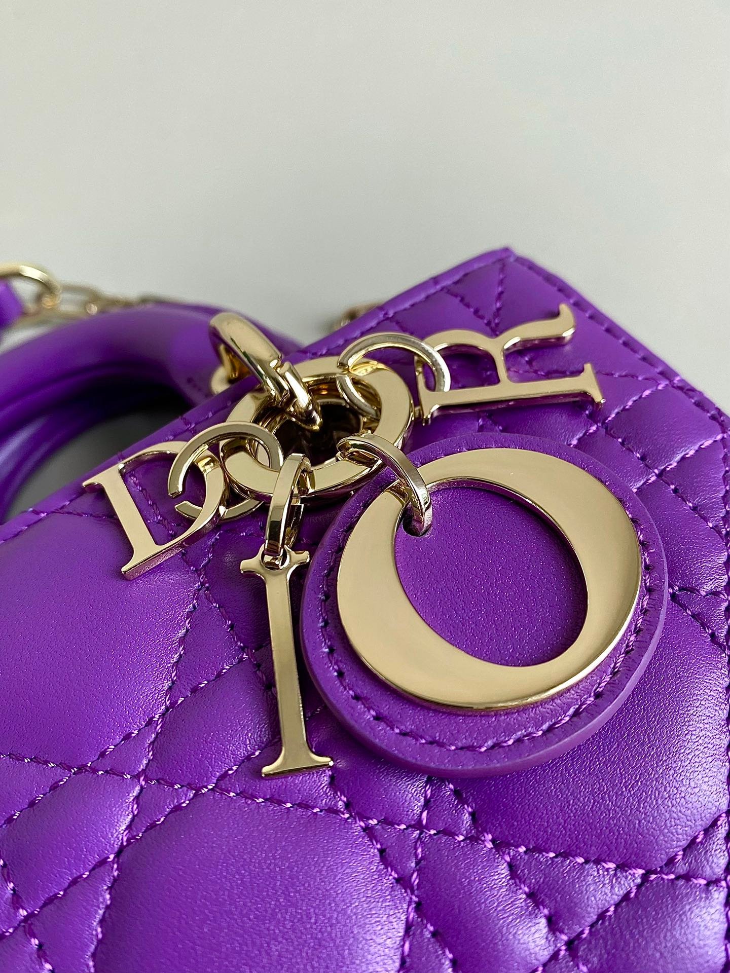 Dior Mini D-Joy 17 Lambskin Bag Violet Purple - Image 3