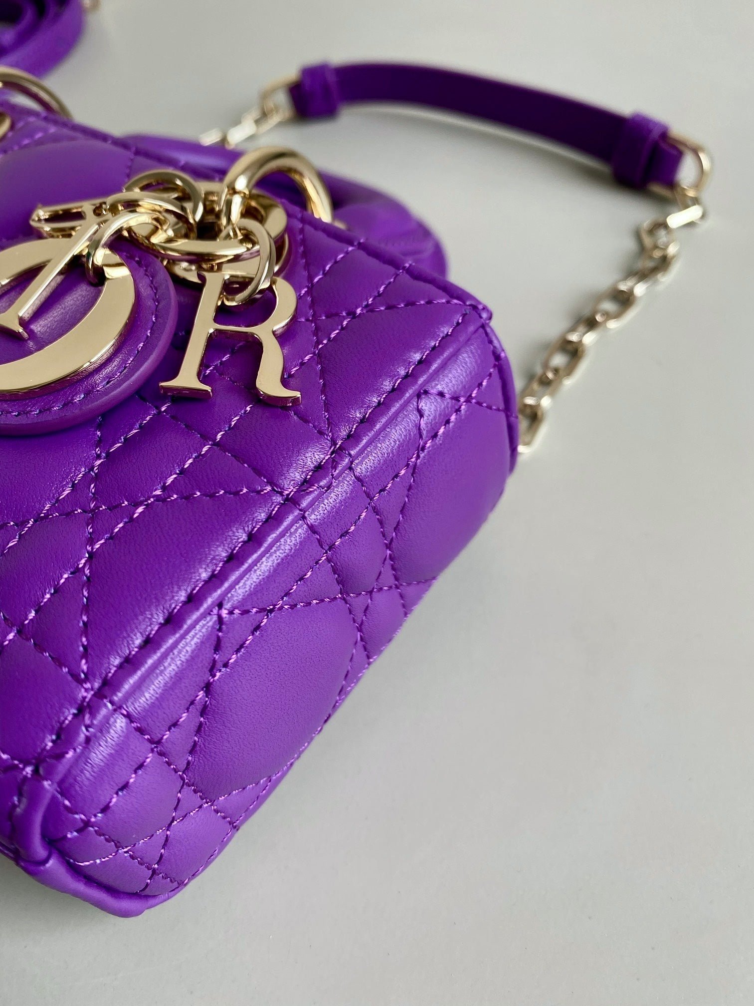 Dior Mini D-Joy 17 Lambskin Bag Violet Purple - Image 4