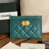 Chanel Green Caviar Retro Gold Card