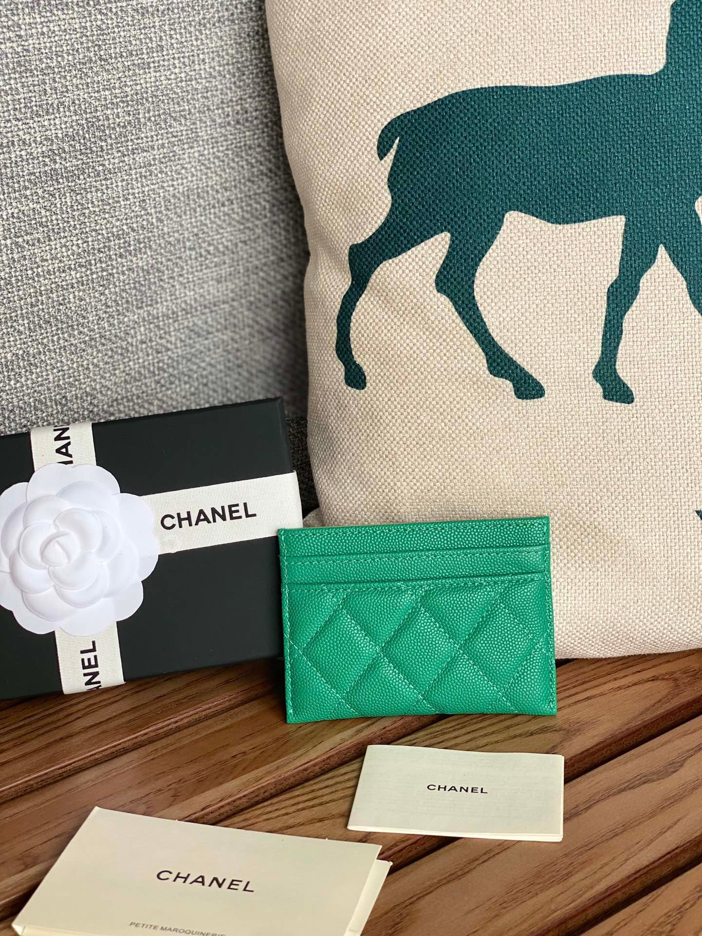cc card holder 10cm dark green caviar - Image 5