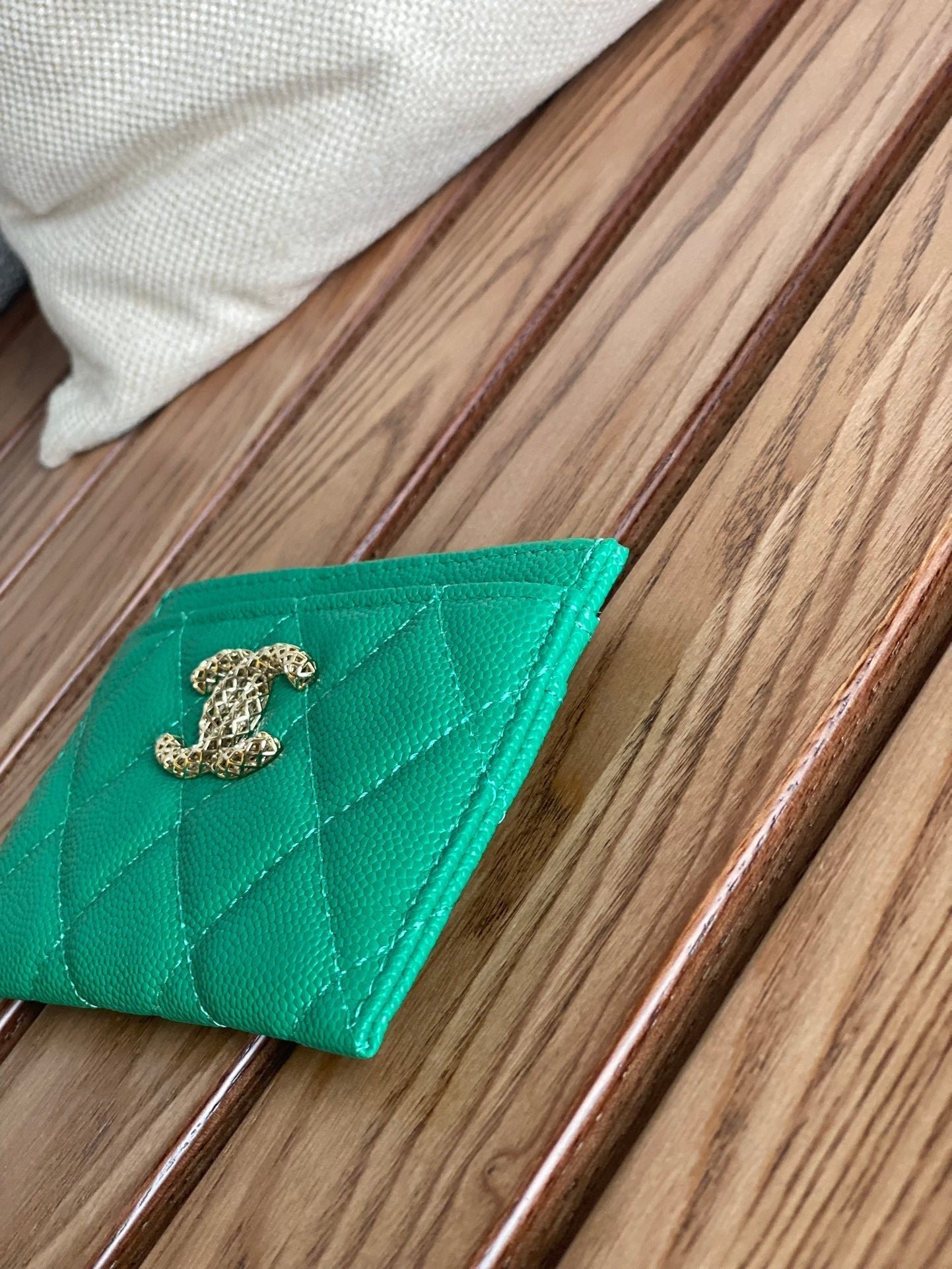 cc card holder 10cm dark green caviar - Image 7