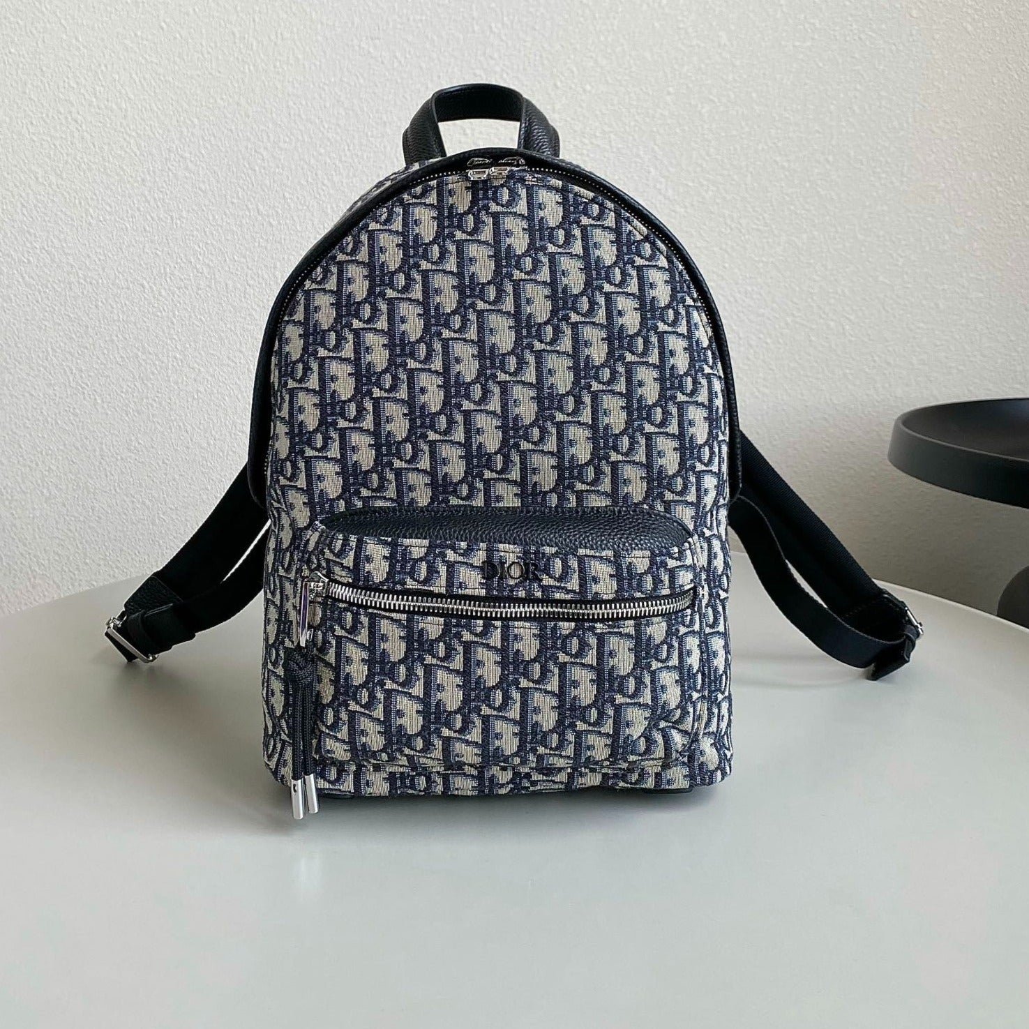 Dior Large Backpack 42 Blue Oblique Jacquard Daypack