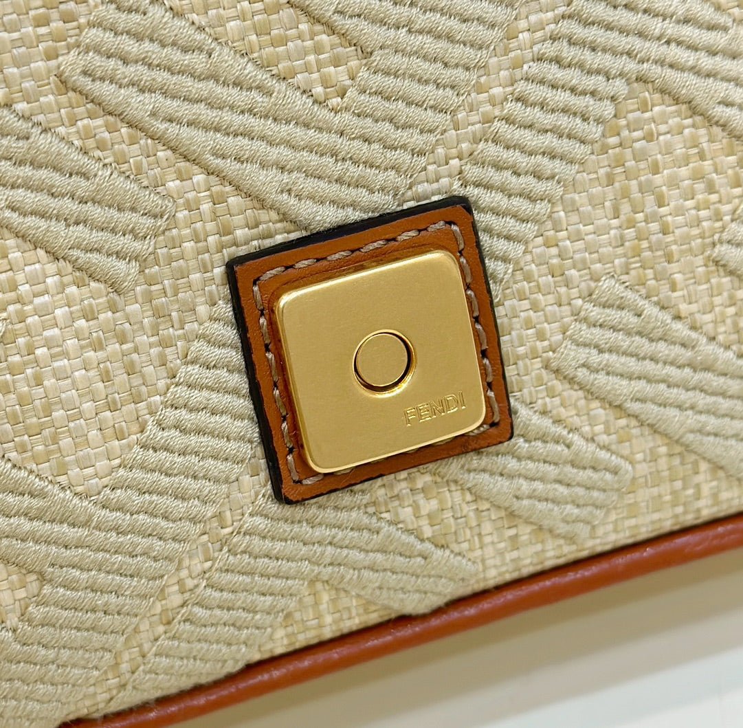 Fendi Baguette 19 Flax Yellow Canvas Gold - Image 5