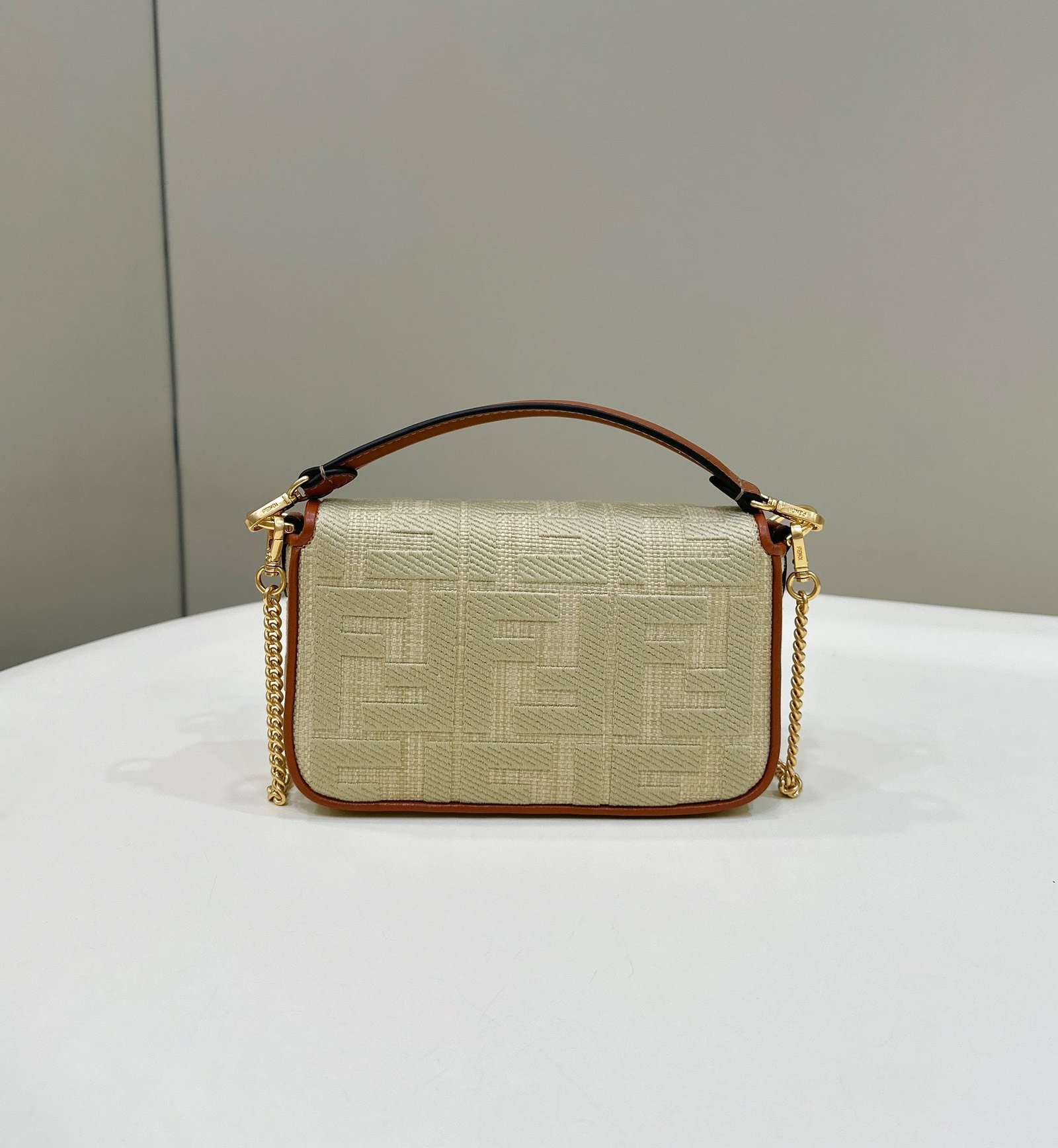 Fendi Baguette 19 Flax Yellow Canvas Gold - Image 3