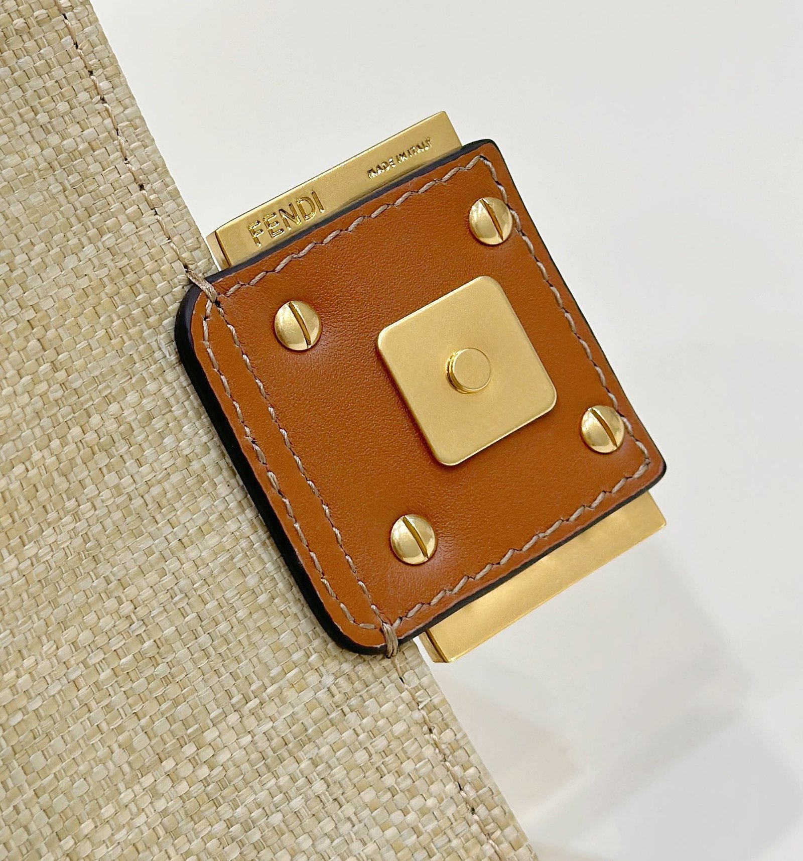 Fendi Baguette 19 Flax Yellow Canvas Gold - Image 7