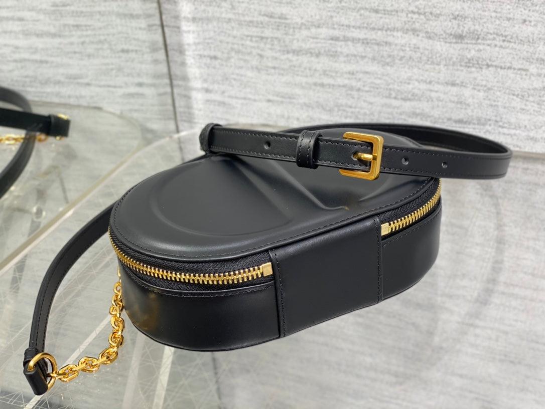 Dior Oval Camera Bag 18cm Black Cowhide Leather - Image 4