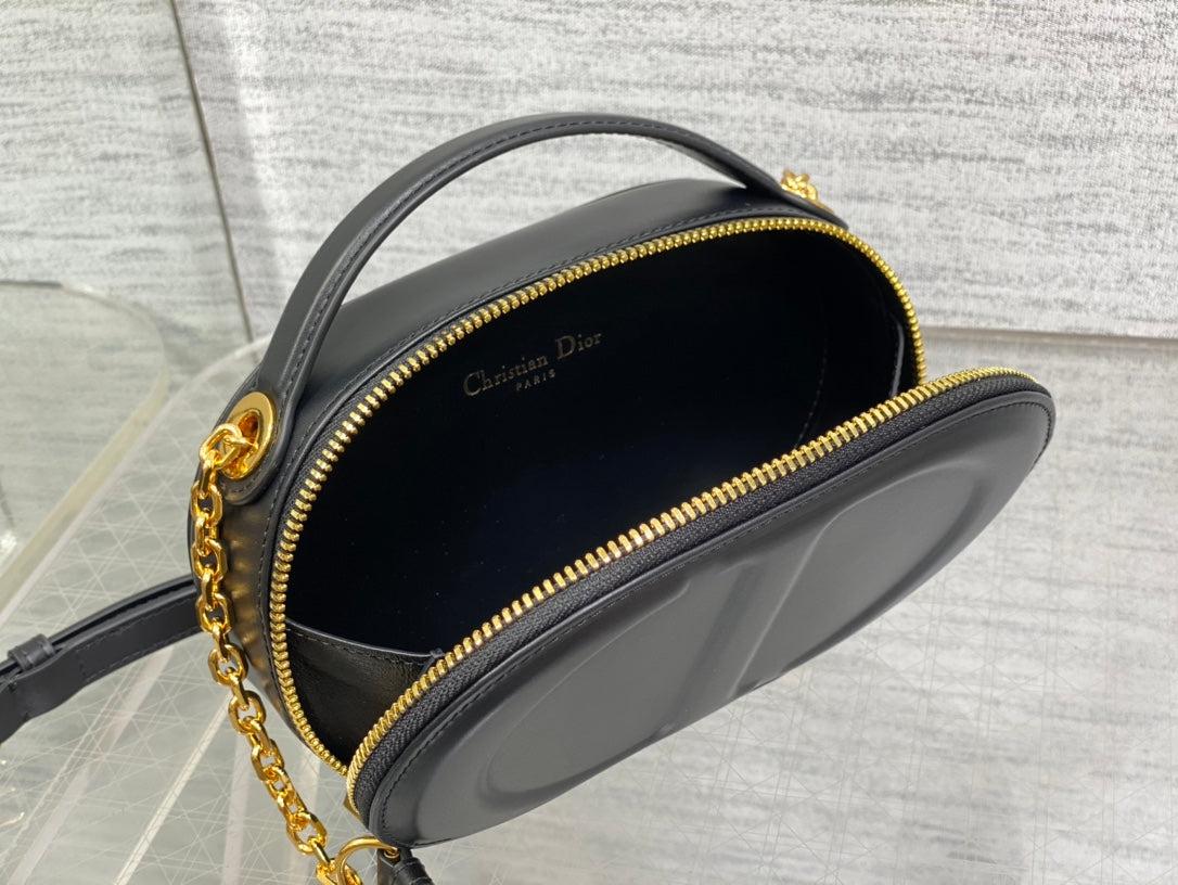Dior Oval Camera Bag 18cm Black Cowhide Leather - Image 7