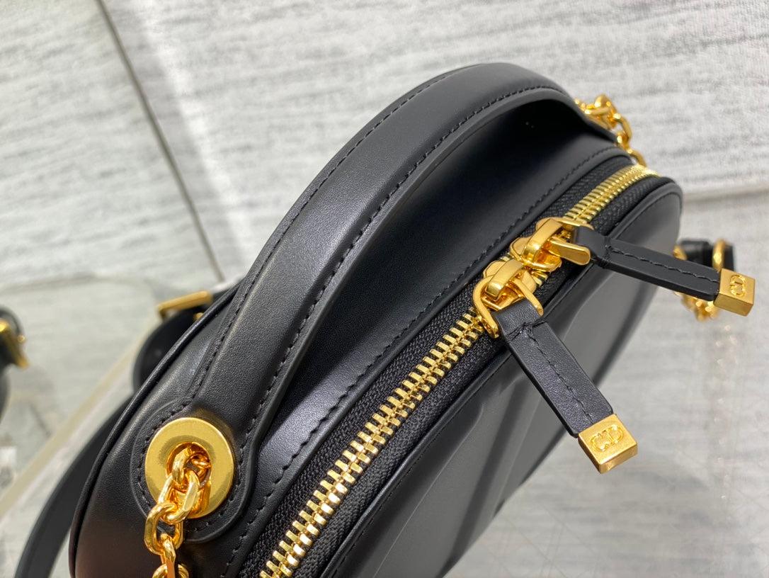 Dior Oval Camera Bag 18cm Black Cowhide Leather - Image 8