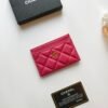 Chanel Fuchsia Lambskin Quilted Card