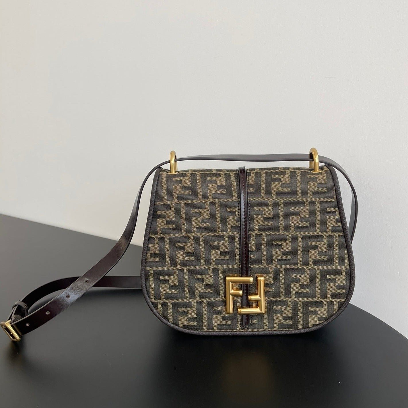 Fendi C'mon Medium Jacquard Calfskin