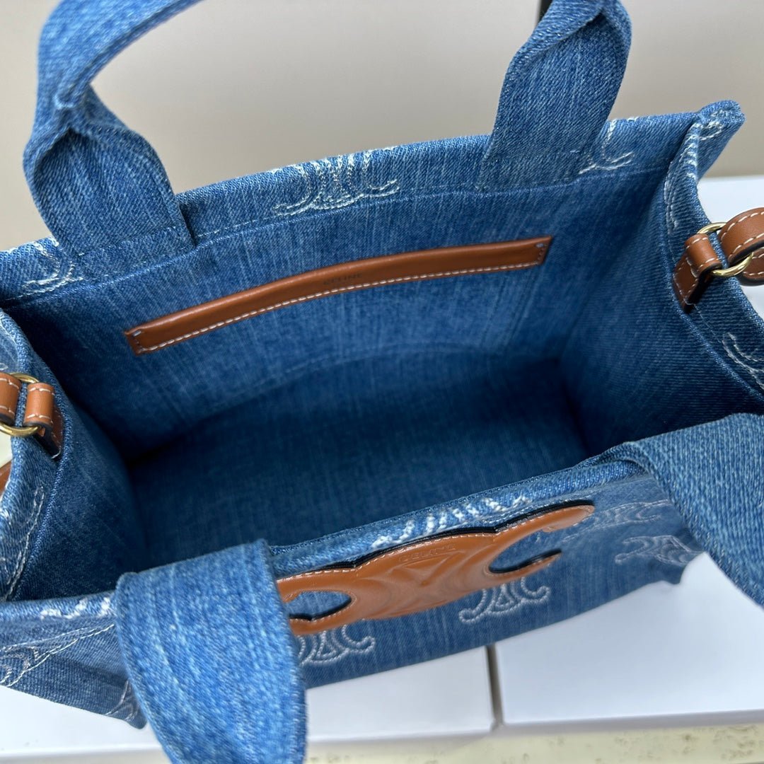 Alternative view of Celine Cabas Denim Calfskin Tote