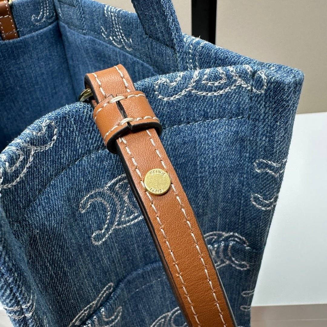 Celine Cabas Denim Calfskin Tote - Image 4