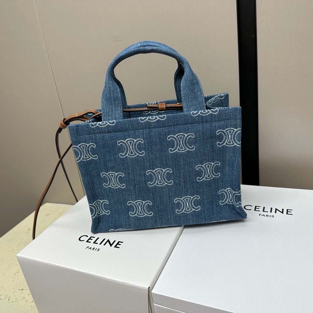 Celine Cabas Denim Calfskin Tote - Image 5