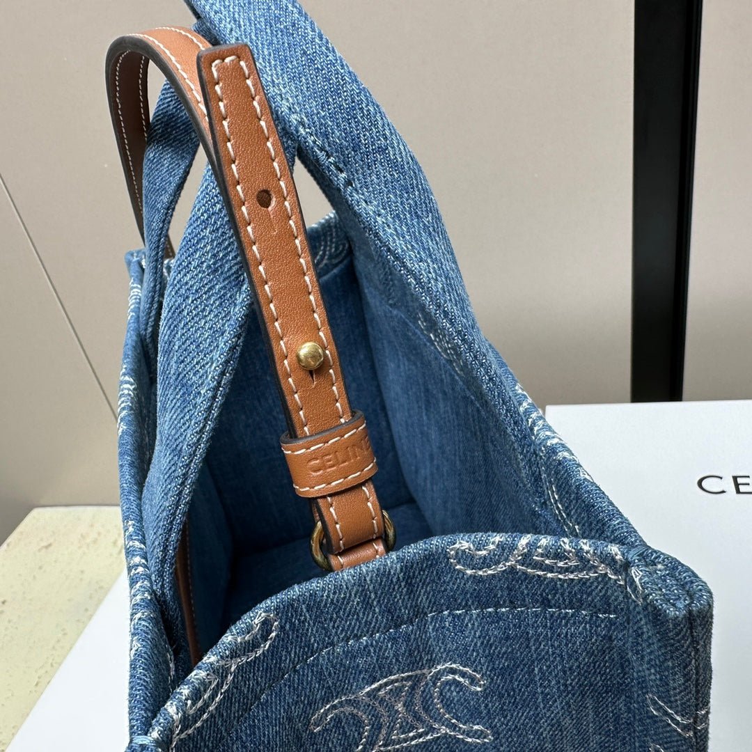 Celine Cabas Denim Calfskin Tote - Image 3