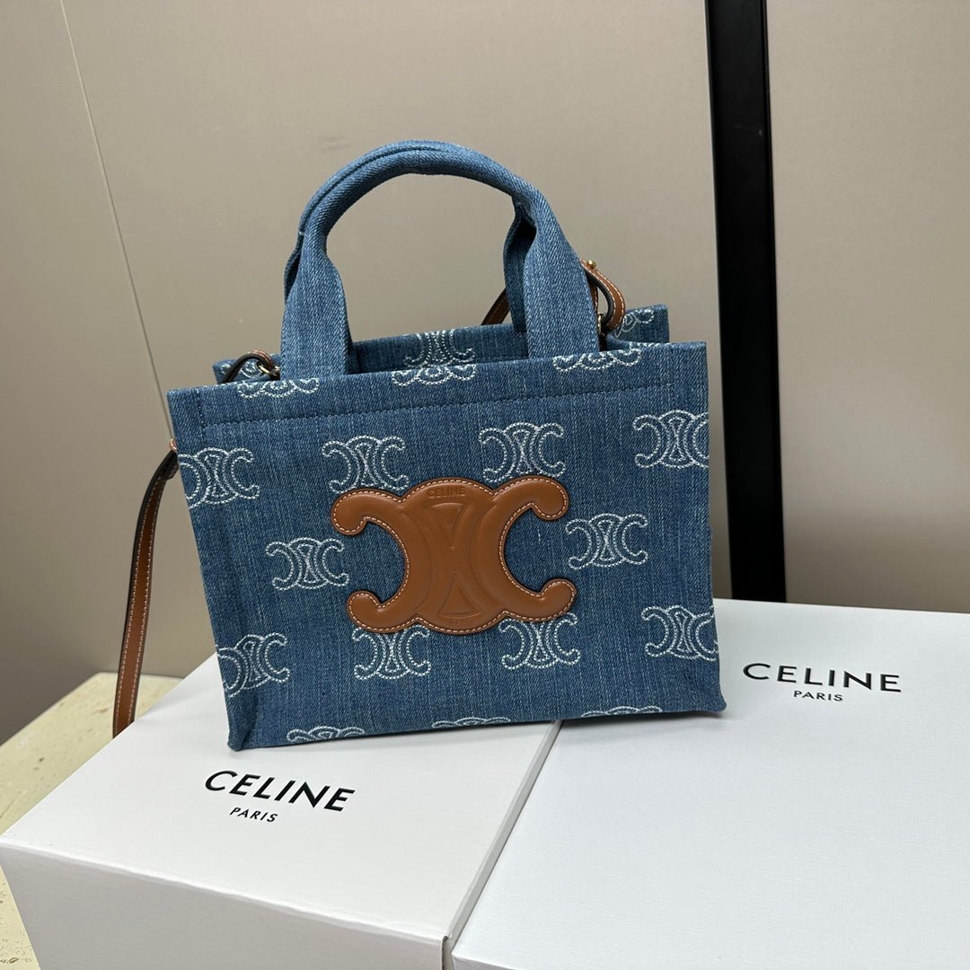 Celine Cabas Denim Calfskin Tote