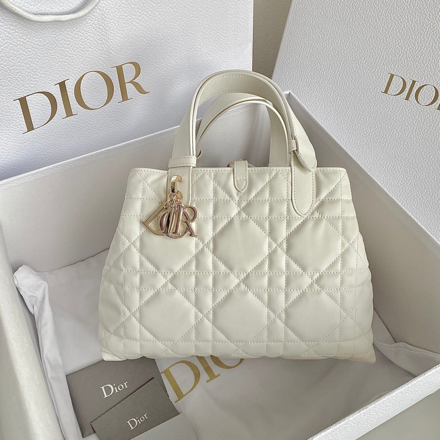 Dior Toujours 28 Lambskin Bag White