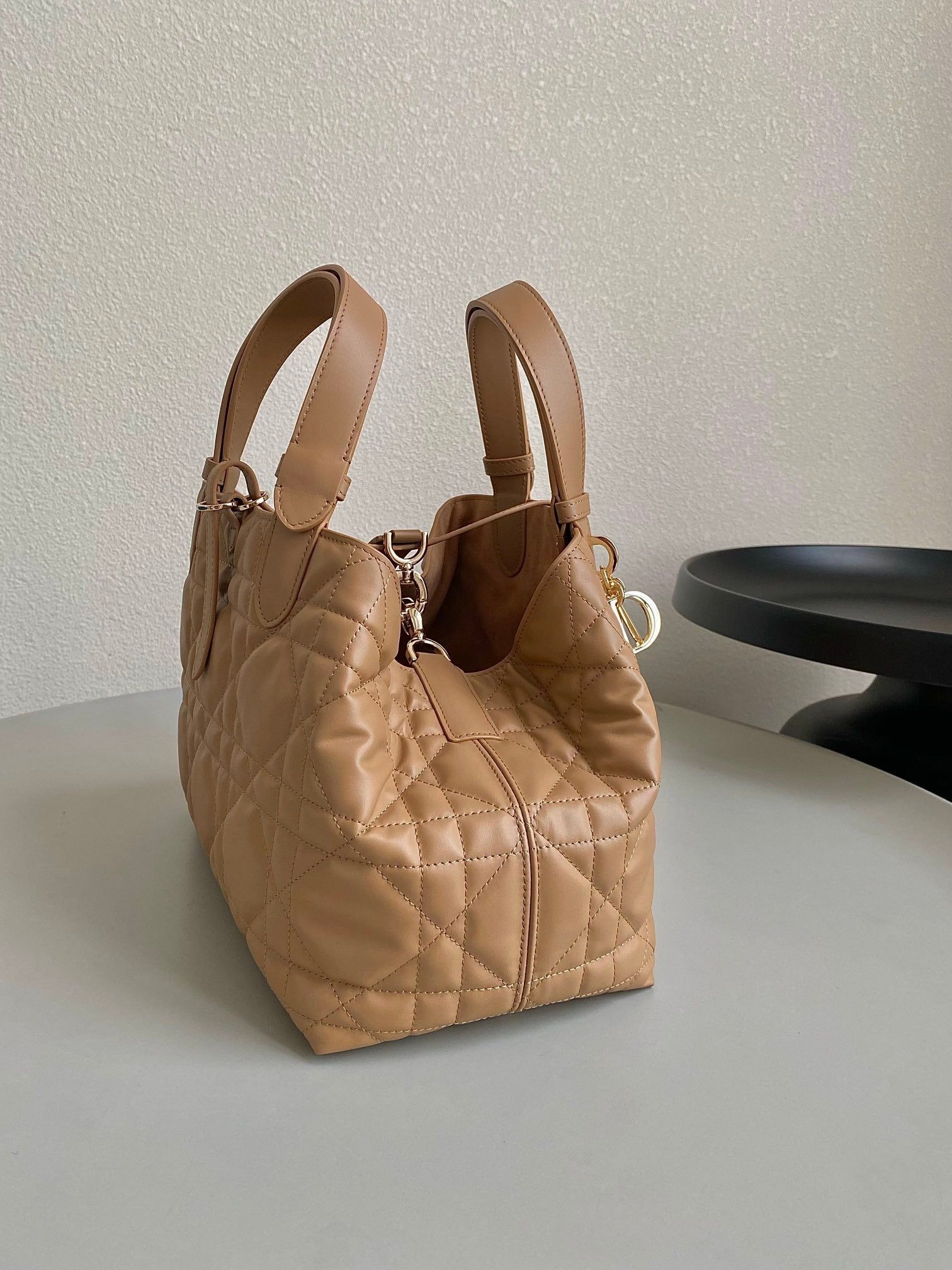 Dior Toujours 28 Beige Calfskin Tote - Image 8