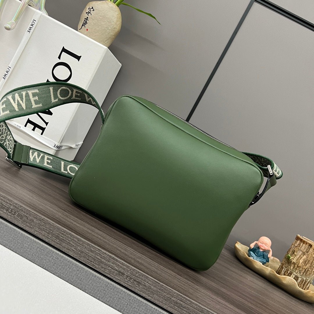 Alternative view of Loew Military Dark Green Leather Messager Bag