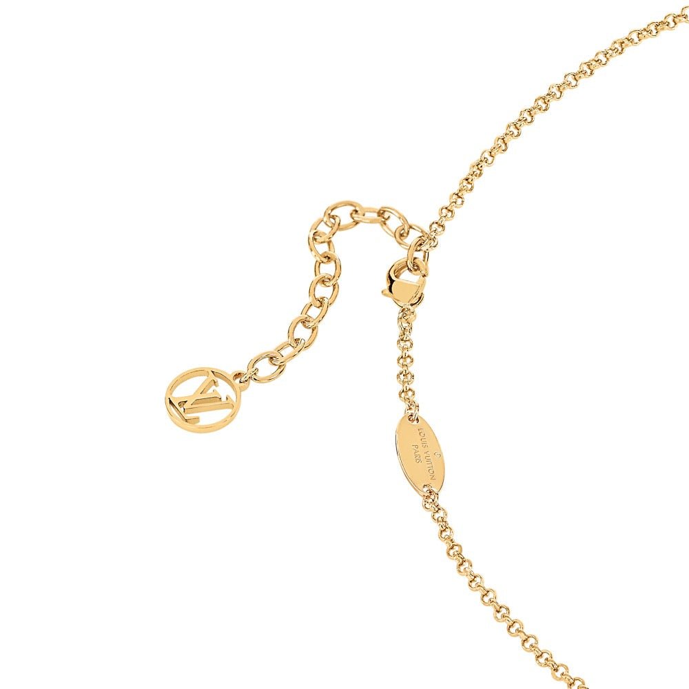 LV Two-Tone Gold Silver Zircon Necklace - Image 6