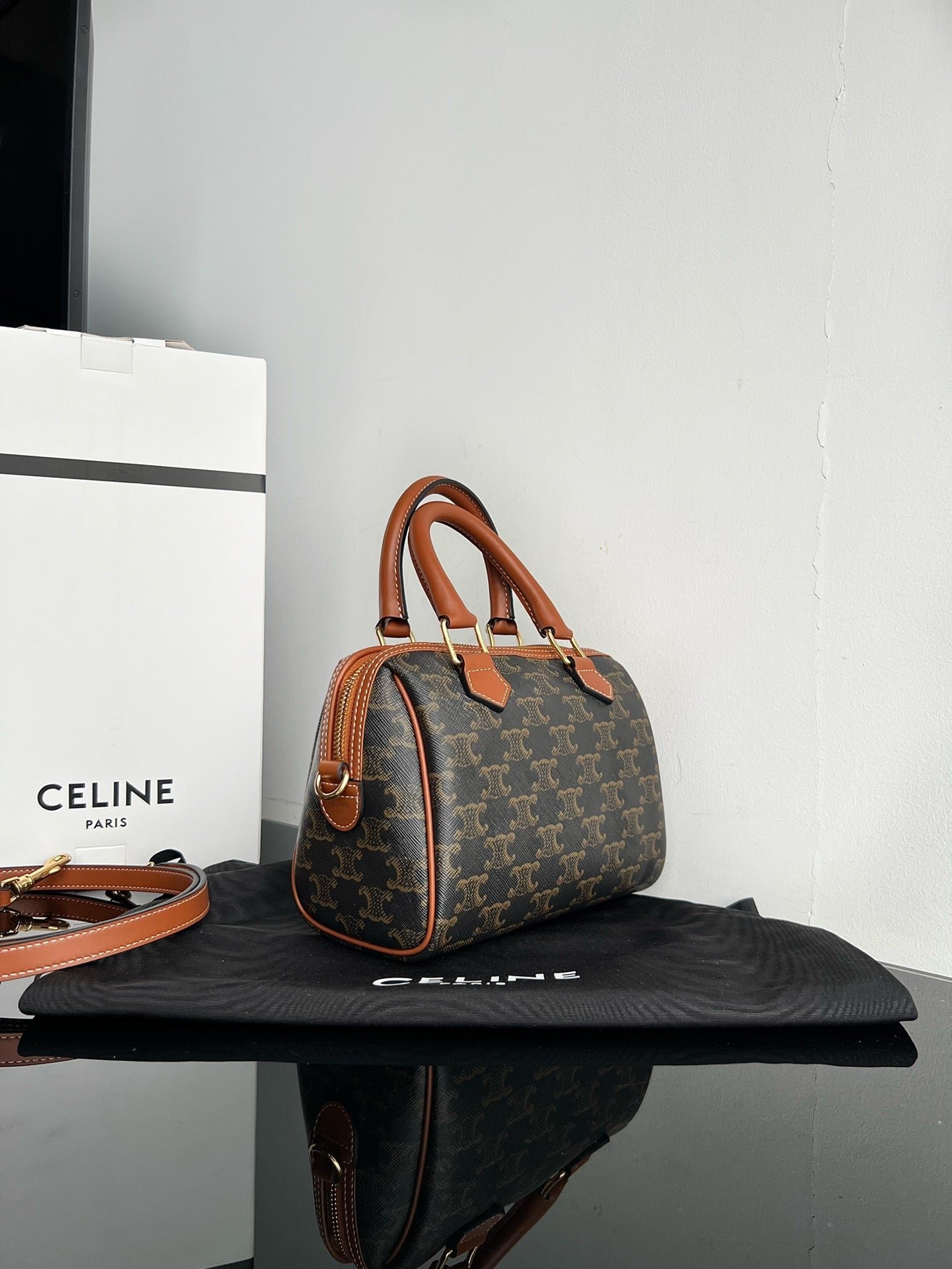 Alternative view of Celine Boston Triomphe 19 Printed Bag