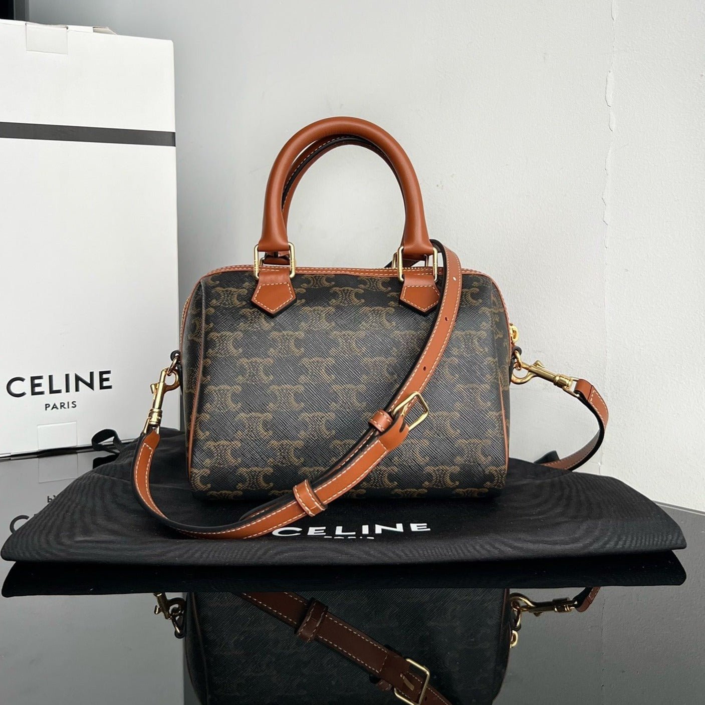 Celine Boston Triomphe 19 Printed Bag