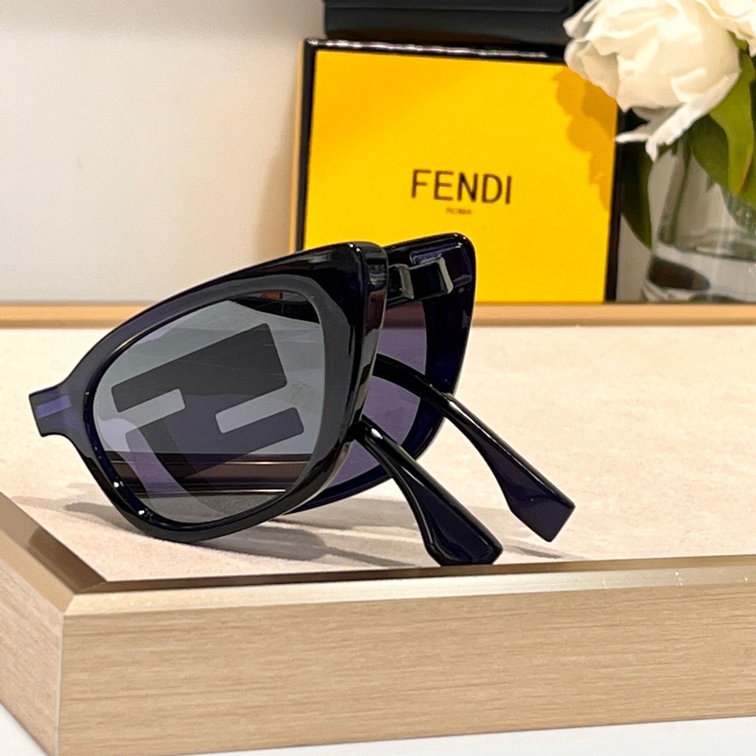 FENDI Cat Eye Black Frame FF Sunglasses