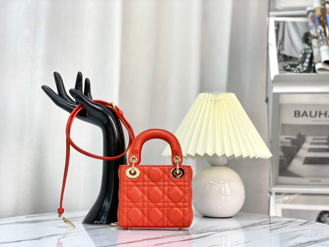 Alternative view of Dior Micro Lady 12 Lambskin Bag Scarlet Red