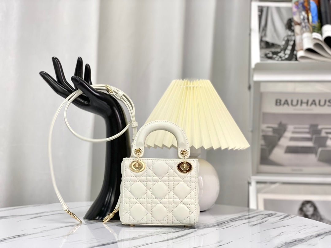 Alternative view of Dior Micro Lady 12 Lambskin Bag White