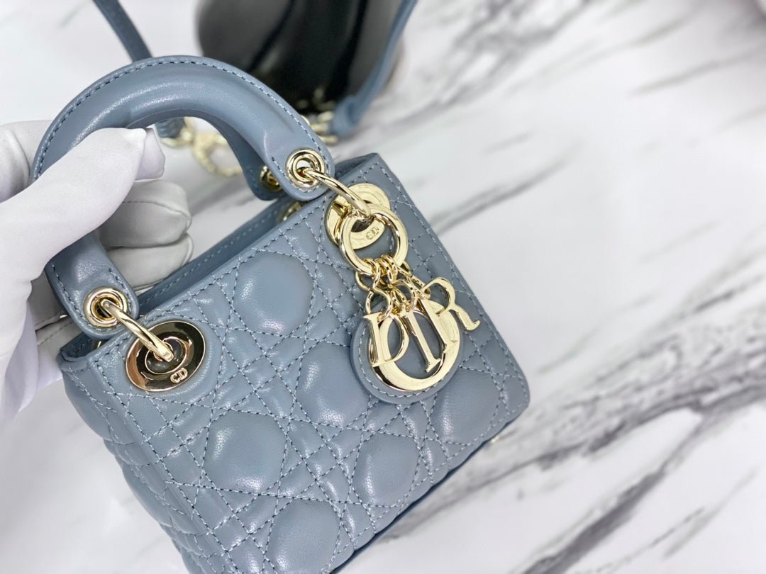 Alternative view of Dior Micro Lady 12 Lambskin Bag Blue Sapphire