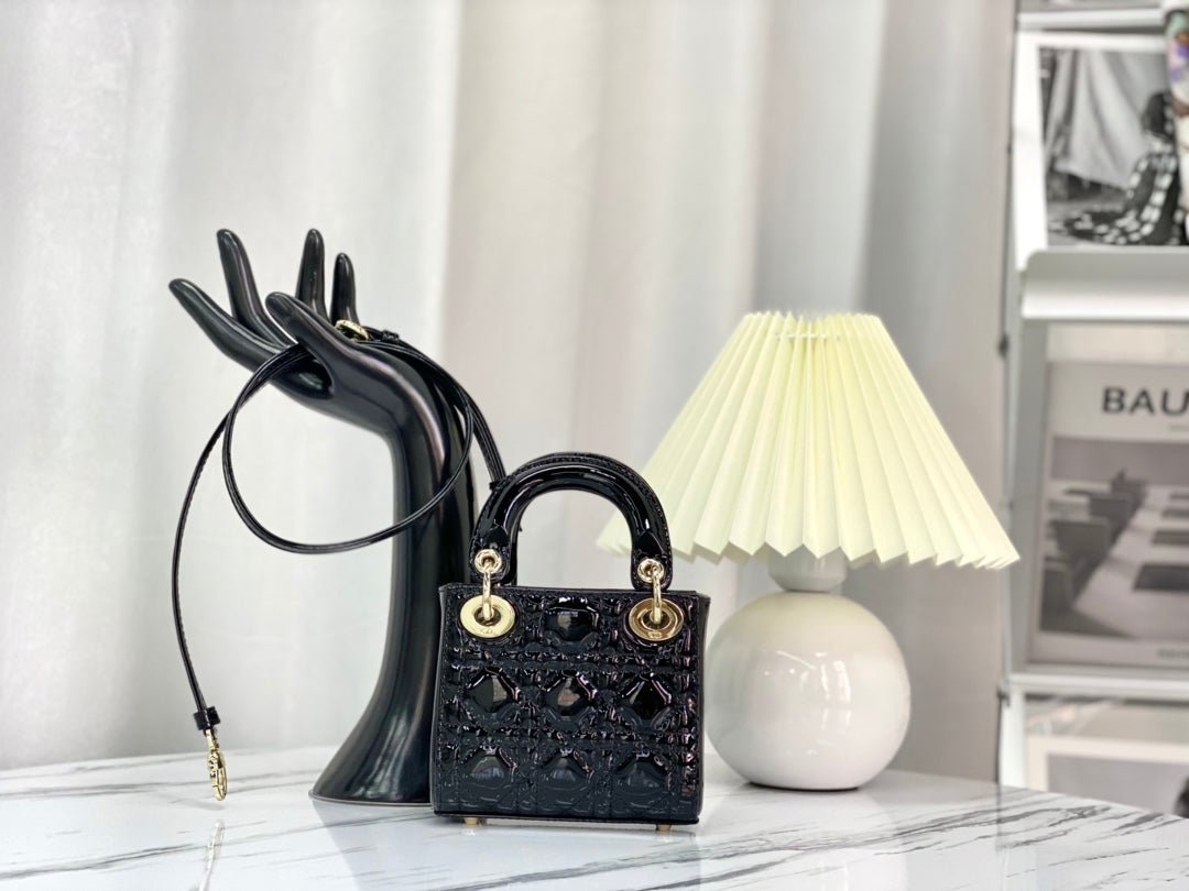 Alternative view of Dior Micro Lady 12 Glossy Lambskin Bag Black