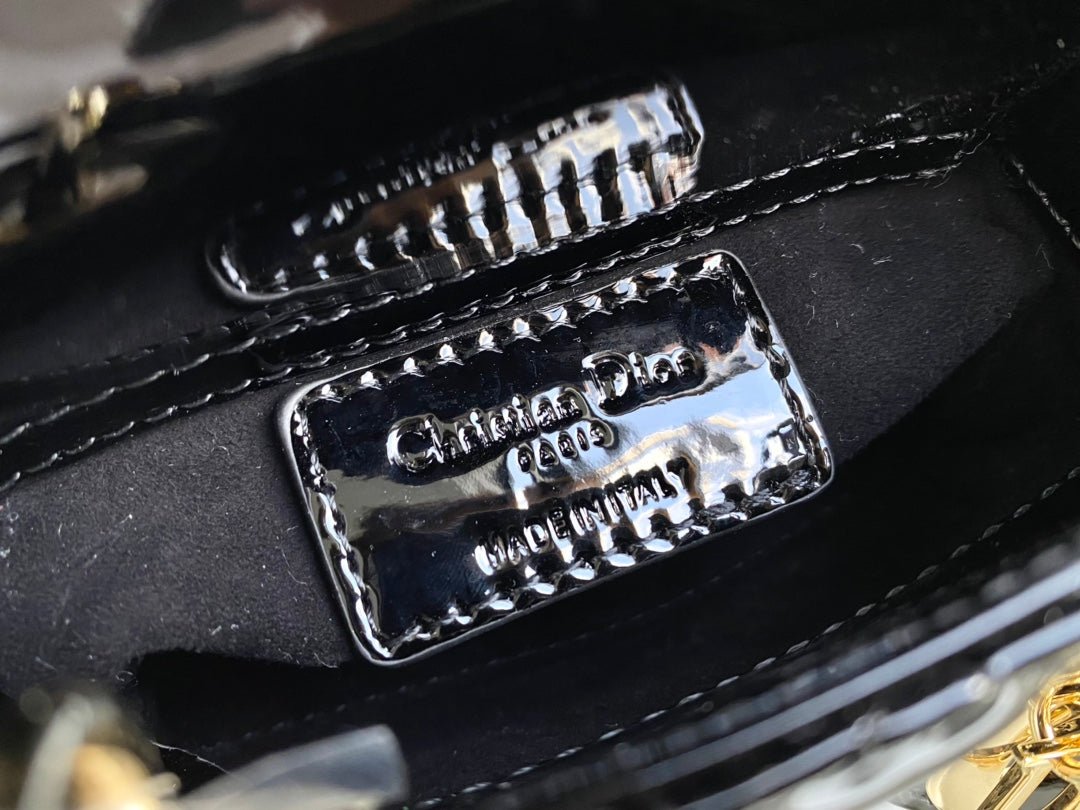 Dior Micro Lady 12 Glossy Lambskin Bag Black - Image 6