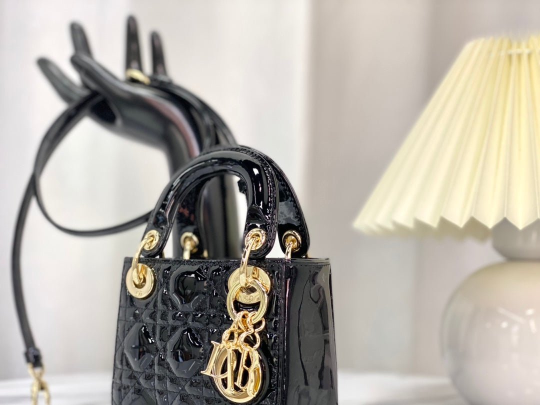 Dior Micro Lady 12 Glossy Lambskin Bag Black - Image 5