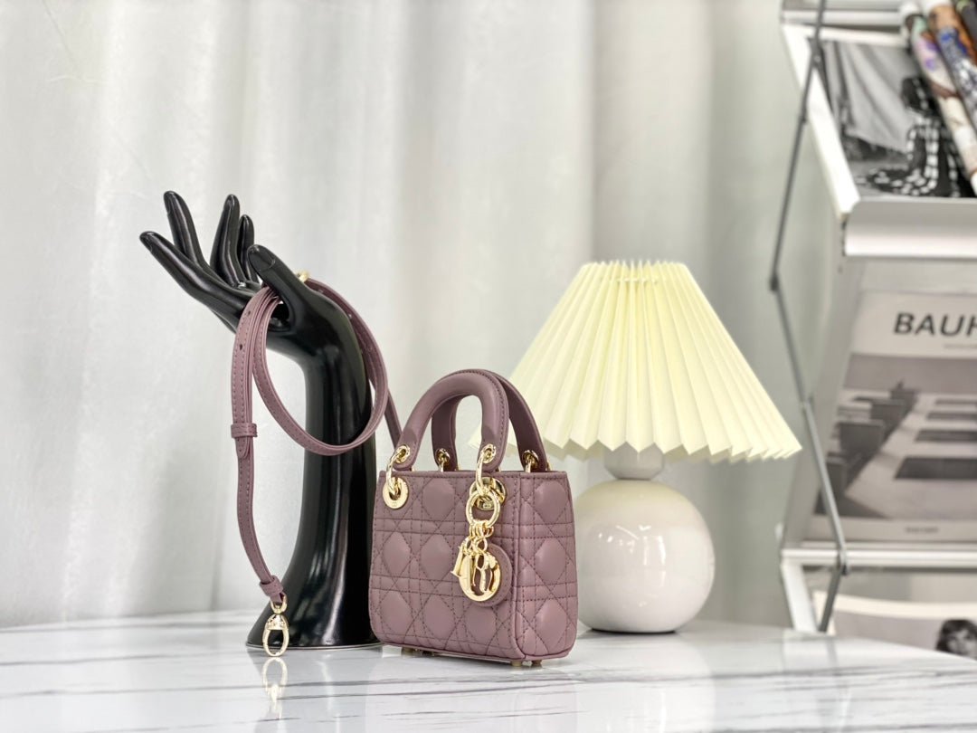 Alternative view of Dior Micro Lady 12 Lambskin Bag Light Purple