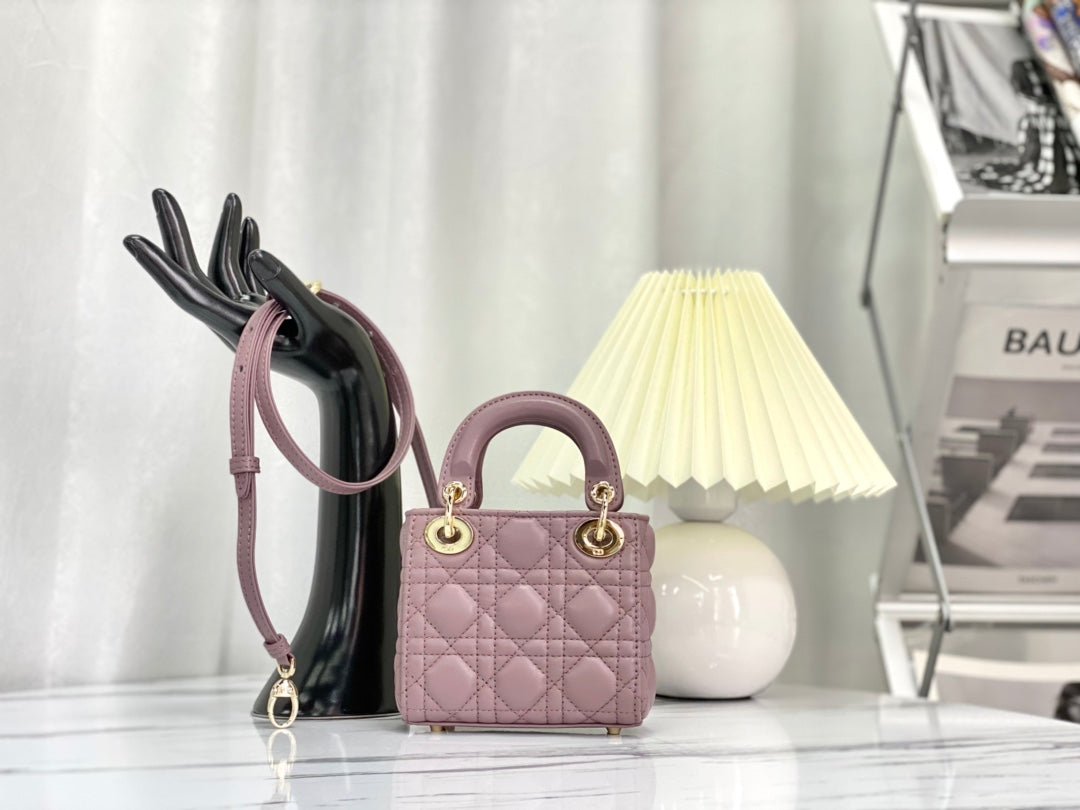 Dior Micro Lady 12 Lambskin Bag Light Purple - Image 4